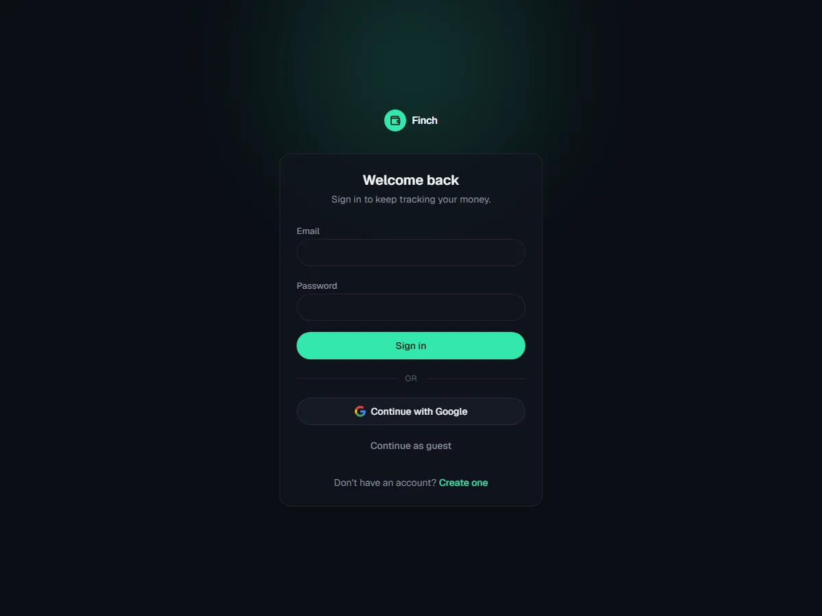 Finch — Personal finance app