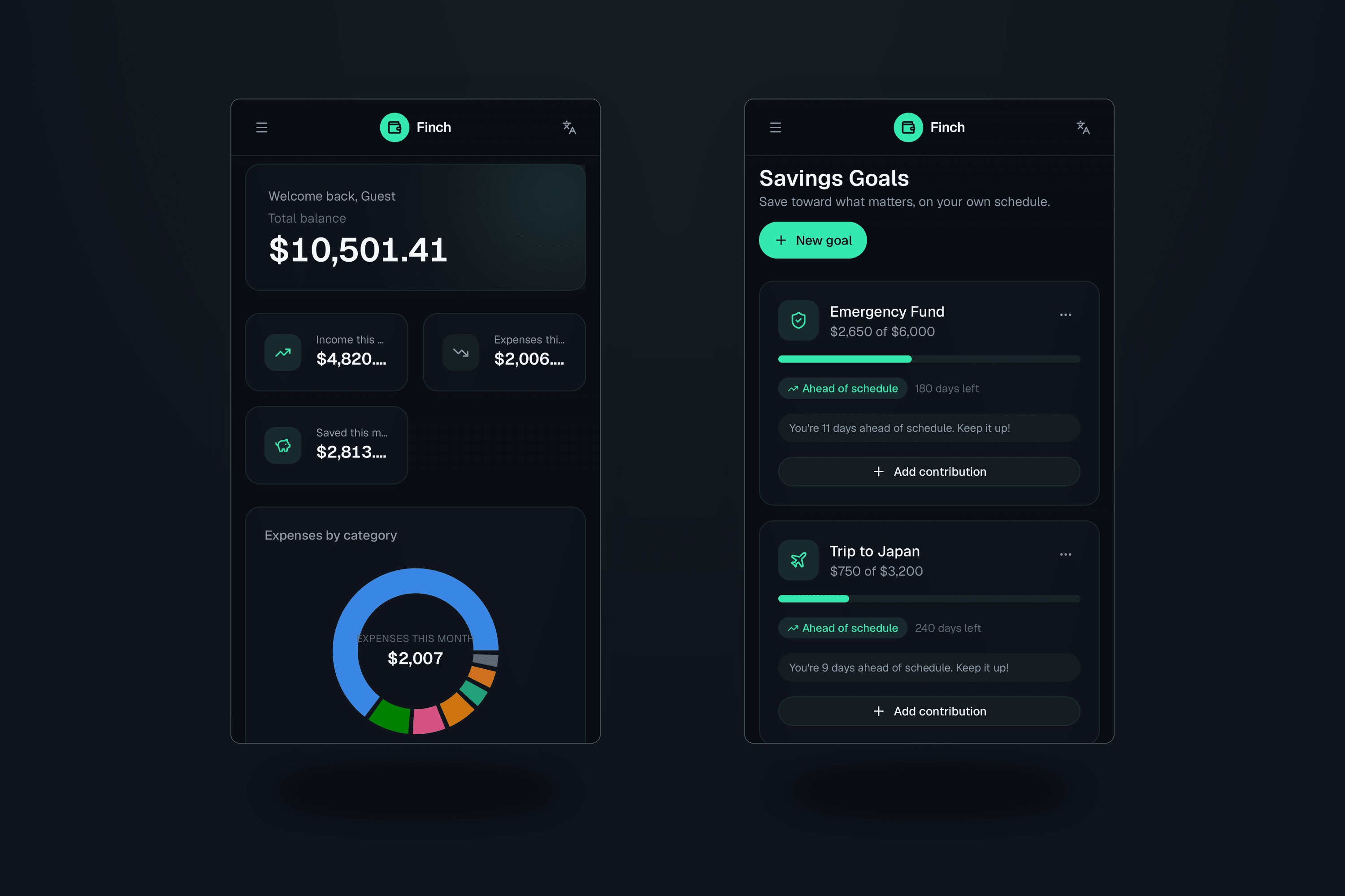 Finch — mobile version